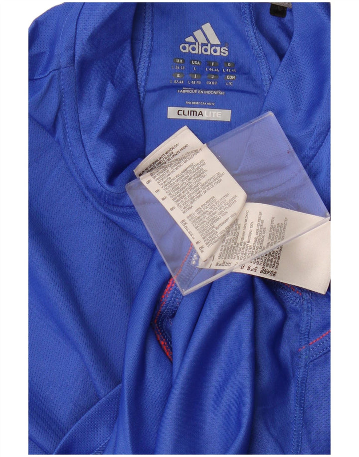 ADIDAS Womens Climalite Pullover Treino Top UK 16/18 Grande Azul