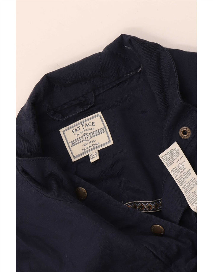 Jaqueta utilitária militar feminina Fat Face UK 10 Lyocell azul marinho pequeno