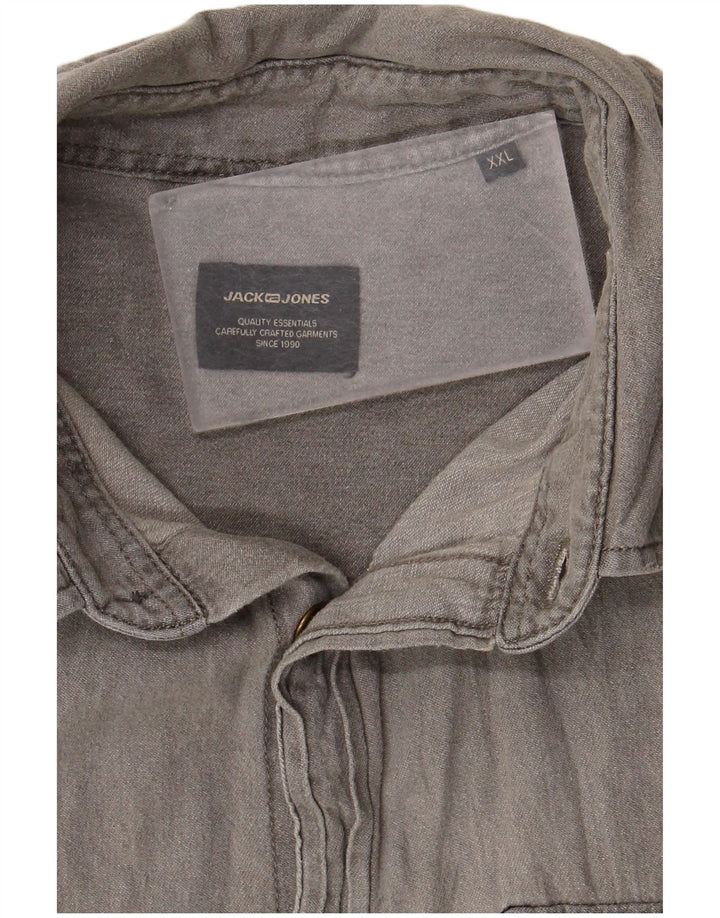 Camisa masculina Jack & Jones 2XL algodão cinza