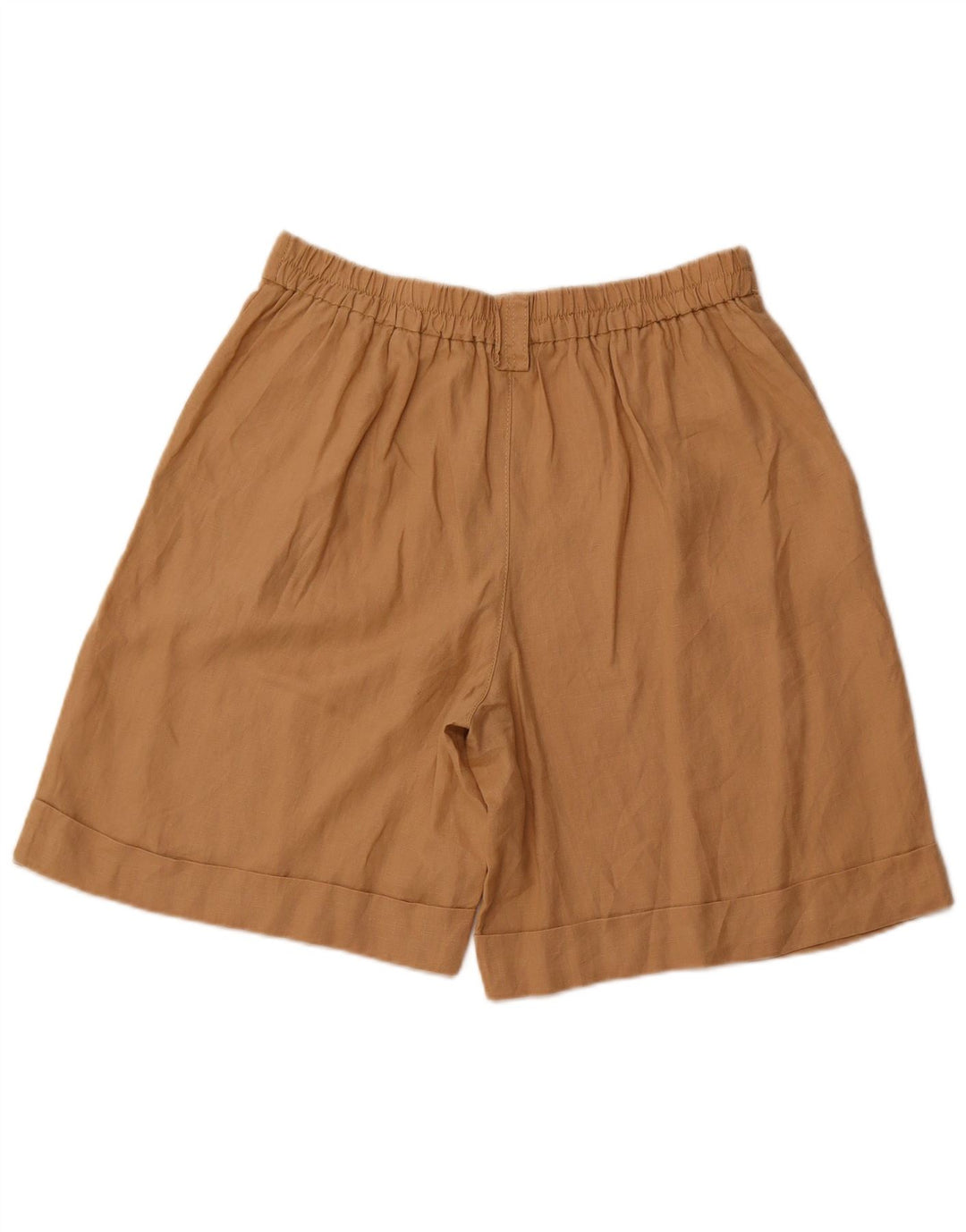 Shorts casuais masculinos de cintura alta BENETTON W32 linho marrom médio
