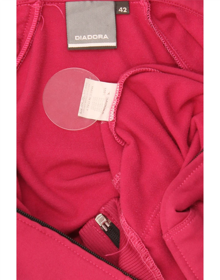 Suéter feminino com capuz e zíper Diadora IT 42 poliéster rosa médio