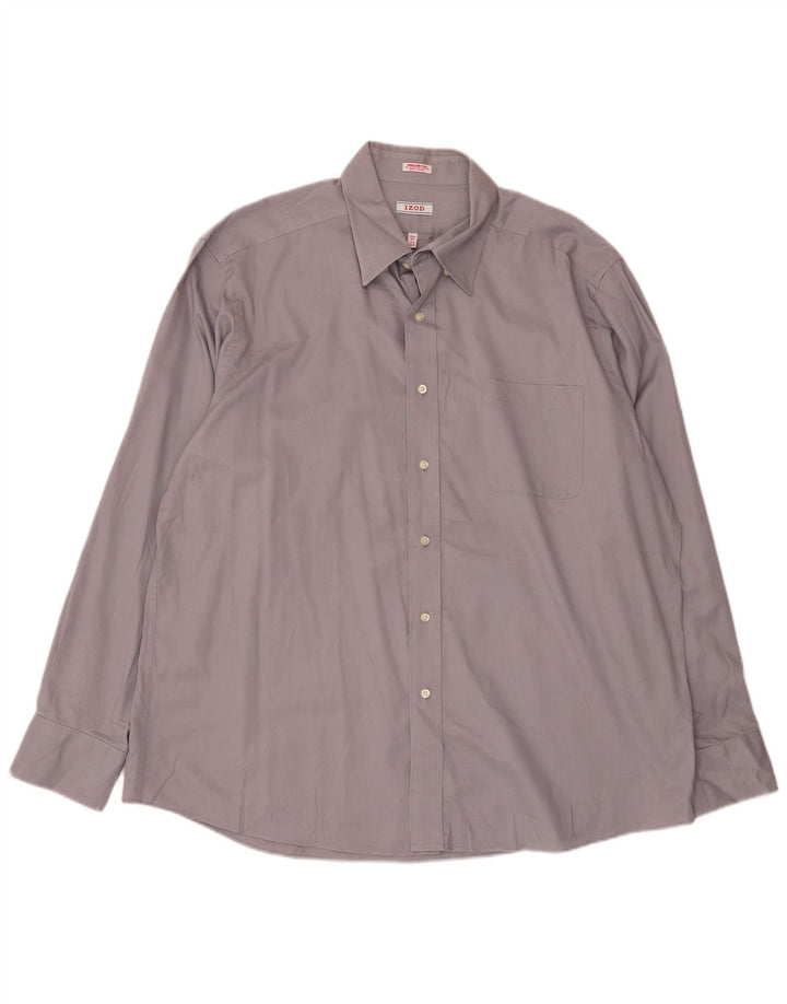 Camisa masculina Izod tamanho 17 1/2 XL algodão cinza
