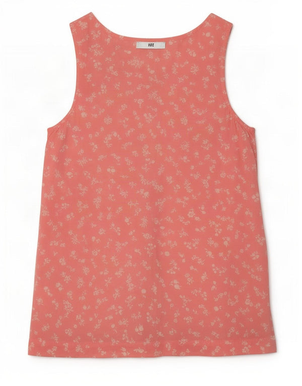 Blusa feminina oversized sem mangas Benetton UK 6 XS rosa floral modal