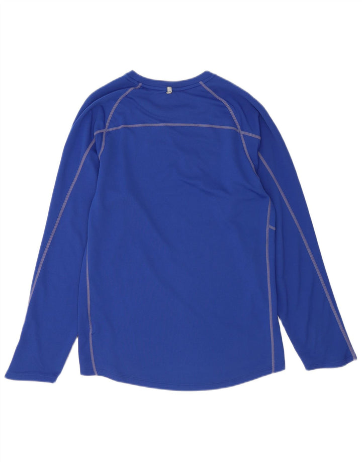 NIKE Masculino Dri Fit Top Manga Longa Pequeno Azul Poliéster