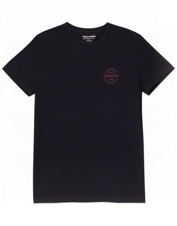 Jack & Jones Mens Originals T-Shirt Top Médio Algodão Azul Marinho