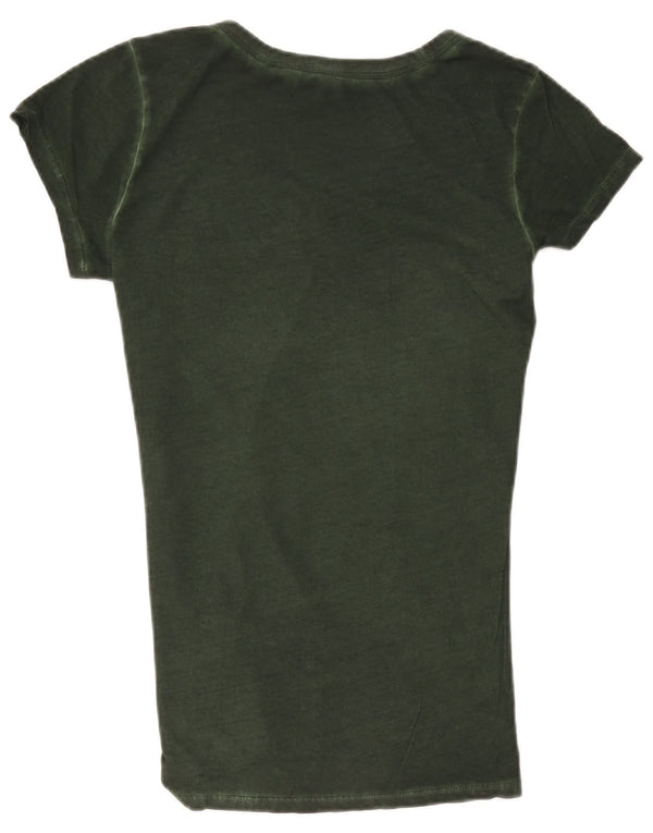 Camiseta gráfica masculina G-Star Top algodão verde médio