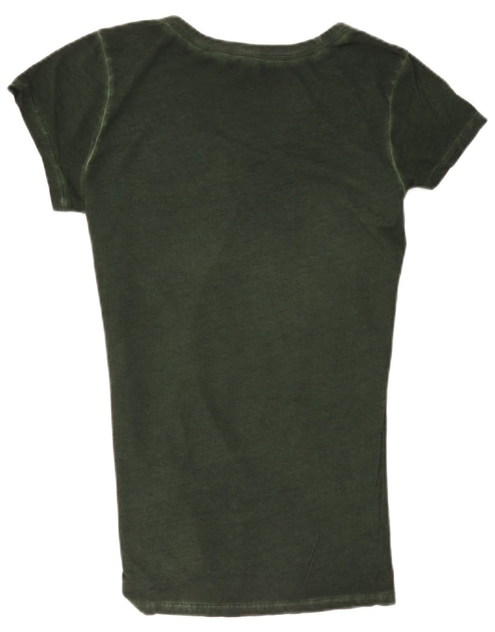 Camiseta gráfica masculina G-Star Top algodão verde médio