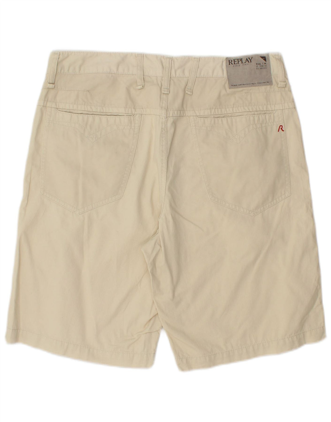 Shorts casual masculino REPLAY W31 médio algodão branco