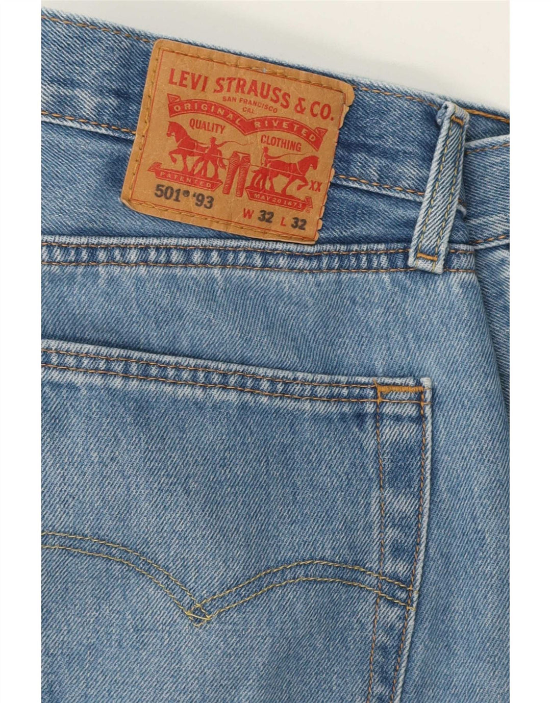 Calça jeans masculina Levi's 501 Straight W32 L32 azul algodão anos 90