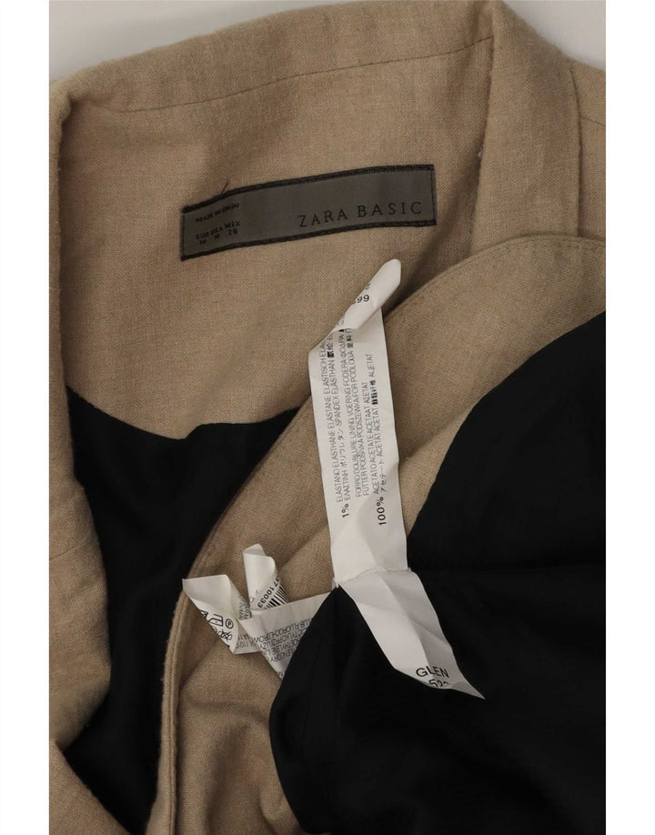 Jaqueta blazer feminina Zara com 1 botão Reino Unido 12 médio bege