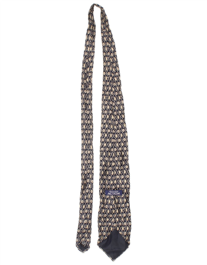 Trussardi Gravata masculina tamanho único azul floral seda clássica