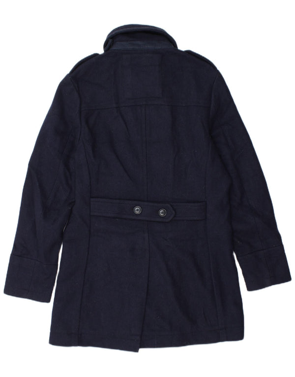 Casaco masculino Superdry Military Pea UK 42 XL azul marinho lã Chevron