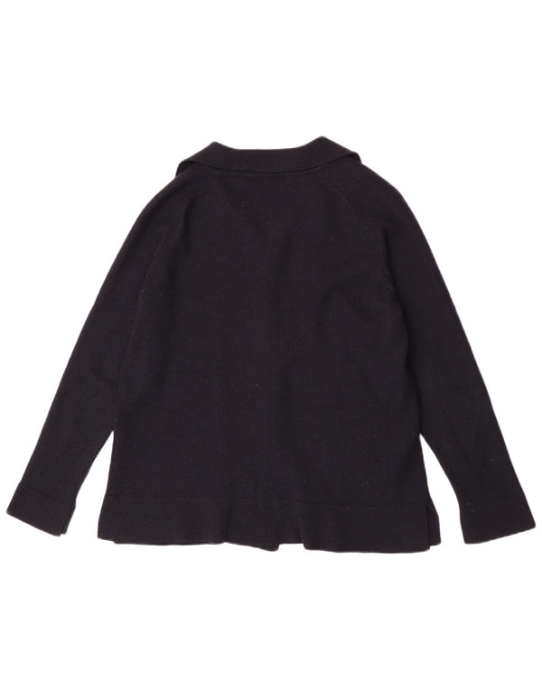 Suéter cardigã feminino Marks & Spencer UK 18 XL azul marinho acrílico