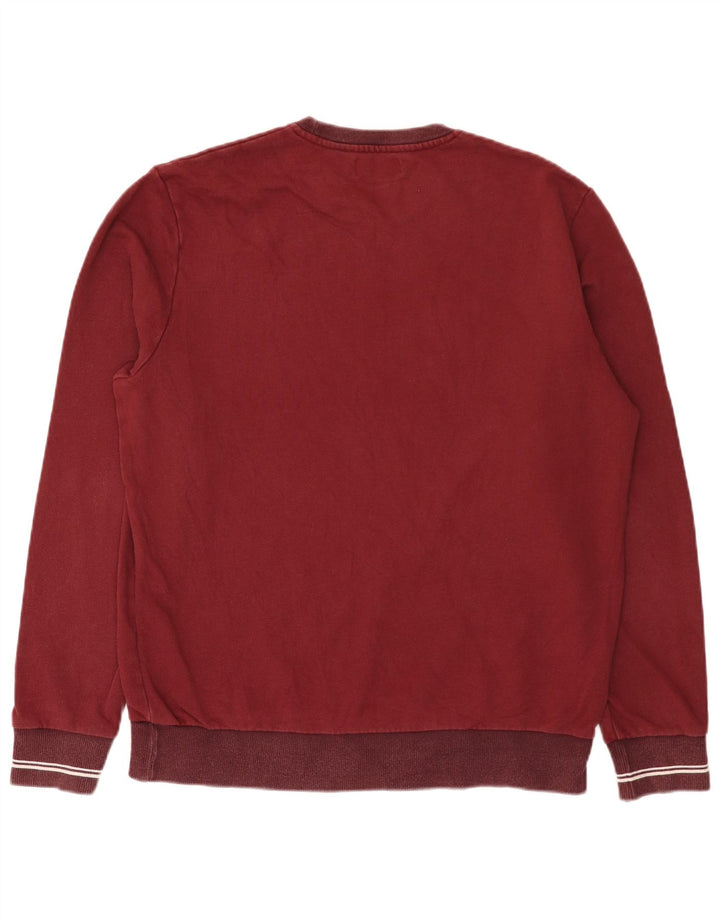 Fred Perry moletom masculino jumper grande algodão Borgonha