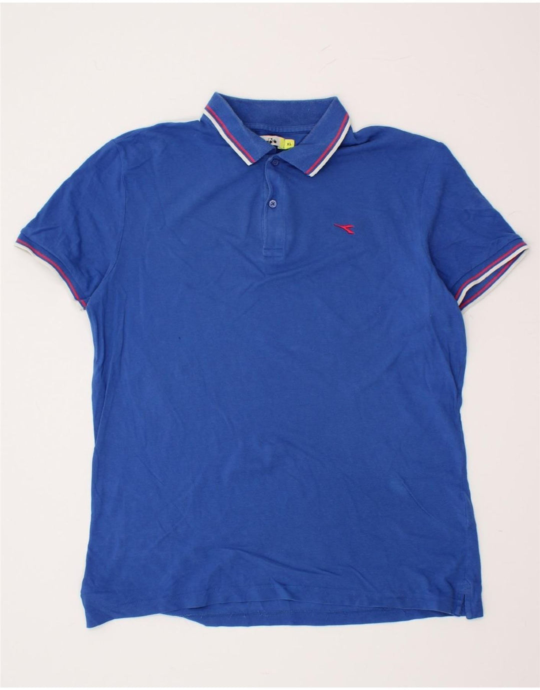 DIADORA Mens Slim Polo Shirt XL Blue Cotton Vintage Diadora and Second-Hand Diadora from Messina Hembry 