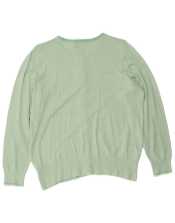 Suéter cardigã feminino Marks & Spencer UK 16 grande viscose verde