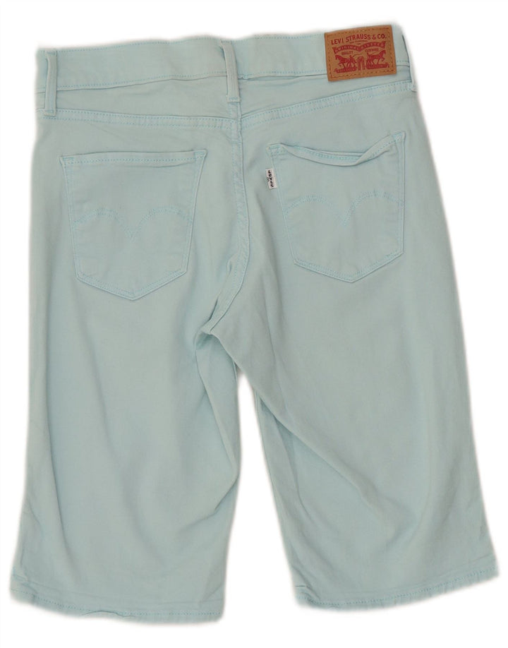 Shorts jeans feminino LEVI'S W27 pequeno algodão turquesa
