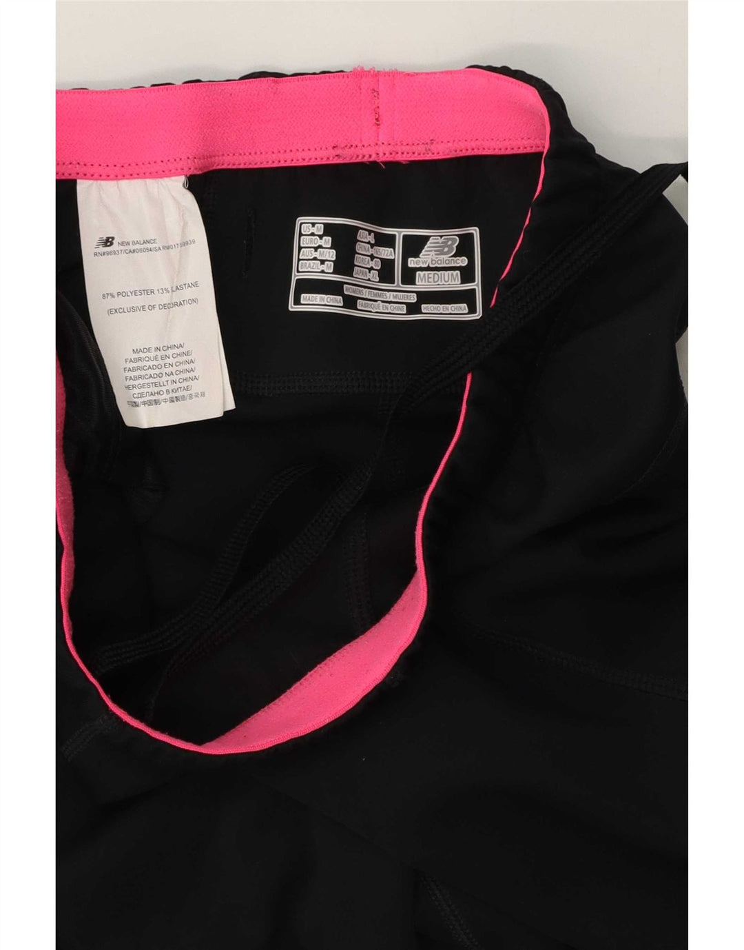 Calça de treino capri feminina New Balance Reino Unido 12 poliéster preto médio