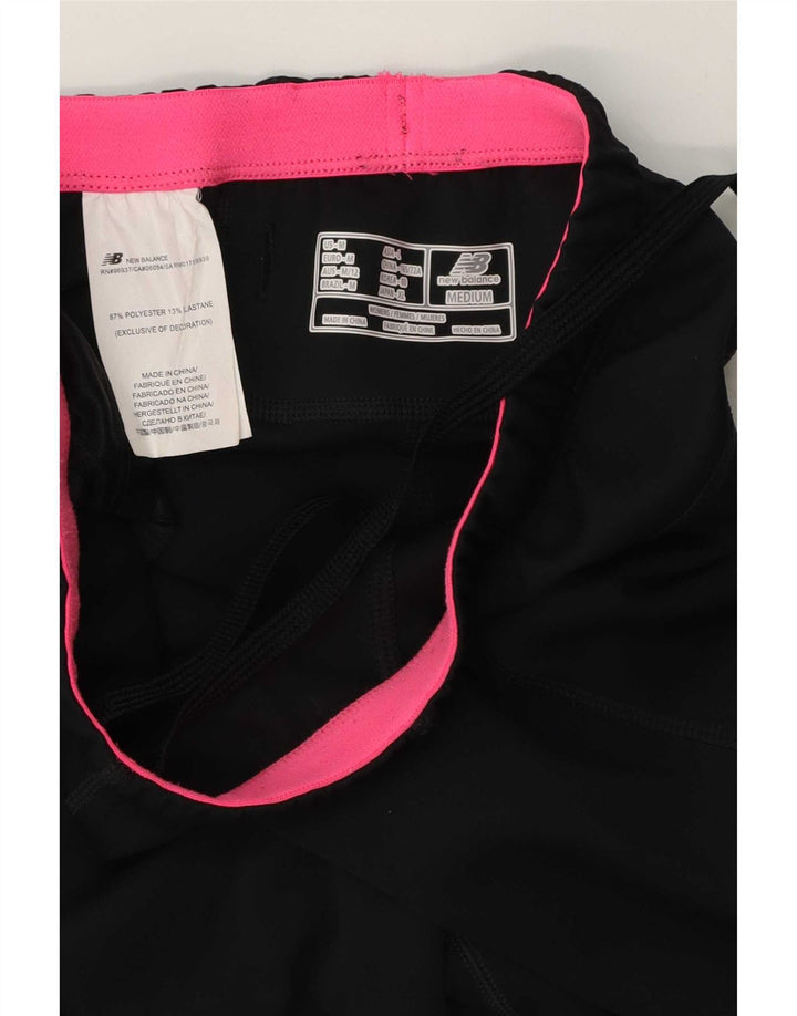 Calça de treino capri feminina New Balance Reino Unido 12 poliéster preto médio