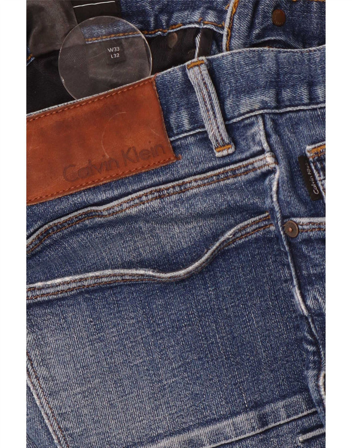 Calvin Klein Masculino Slim Jeans W33 L32 Azul Algodão