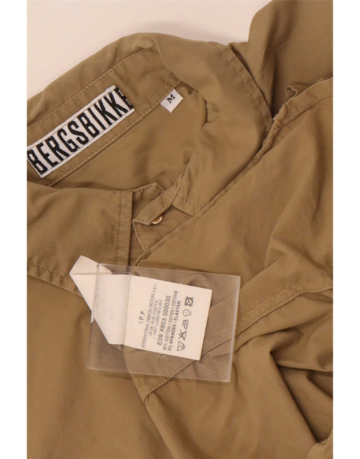 Camisa masculina de manga curta Bikkembergs algodão bege médio