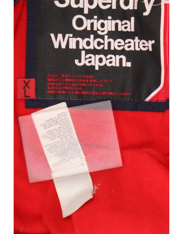 Jaqueta corta-vento masculina SUPERDRY com capuz e capuz UK 42 XL azul marinho