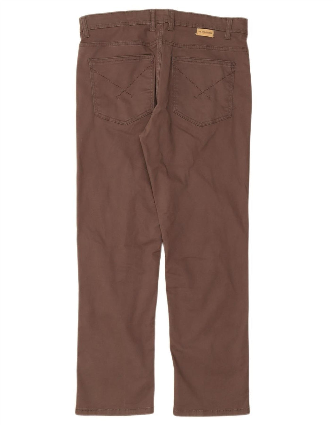 ASSN POLO DOS EUA. Calça casual reta masculina W34 L29 algodão marrom