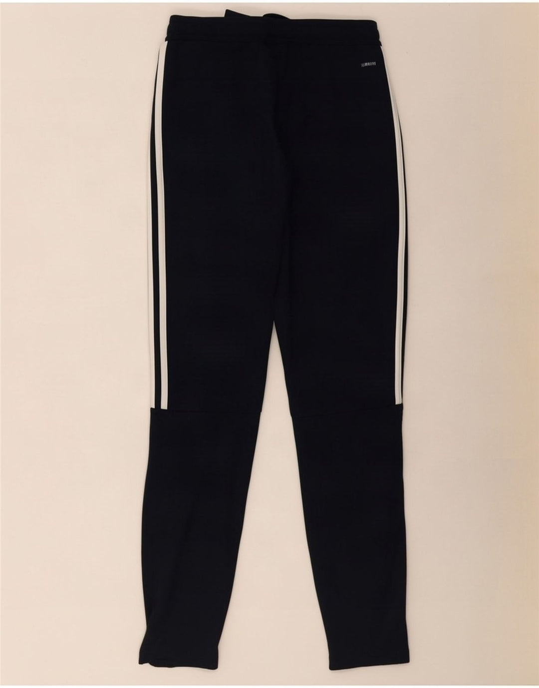 Calça de treino masculina Adidas Climalite pequena azul marinho poliéster