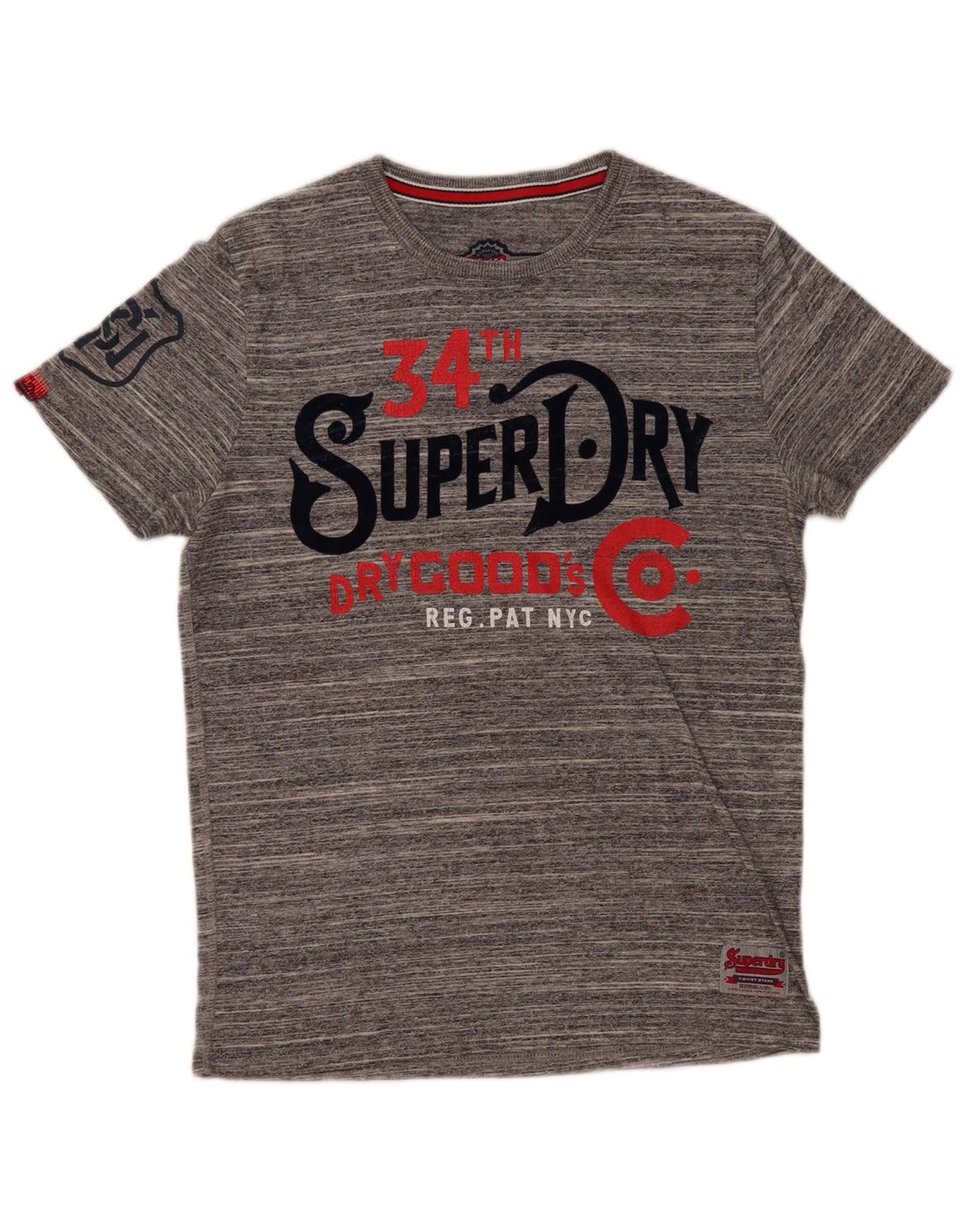 Camiseta gráfica masculina Superdry Top grande cinza manchado
