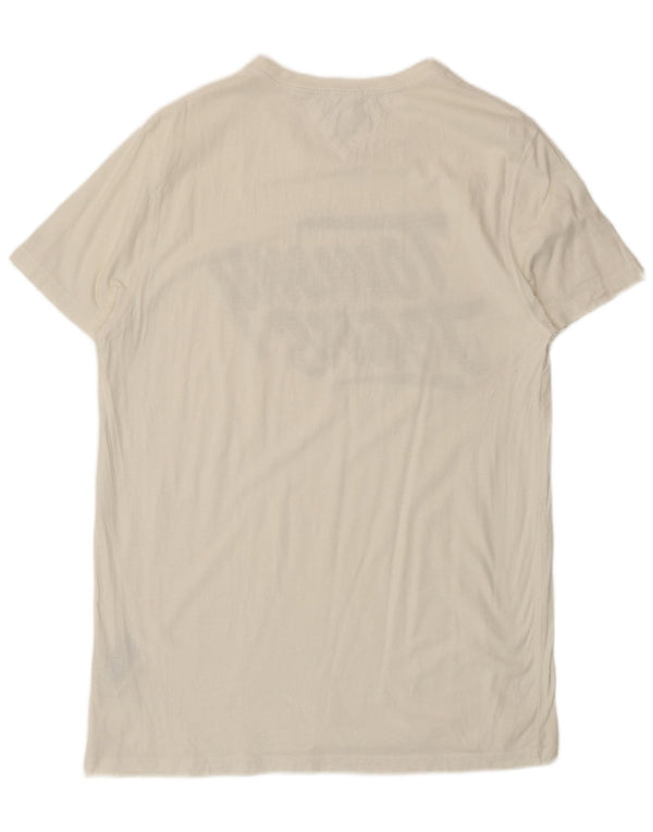 Camiseta masculina Tommy Hilfiger Regular Fit com estampa gráfica grande de algodão branco