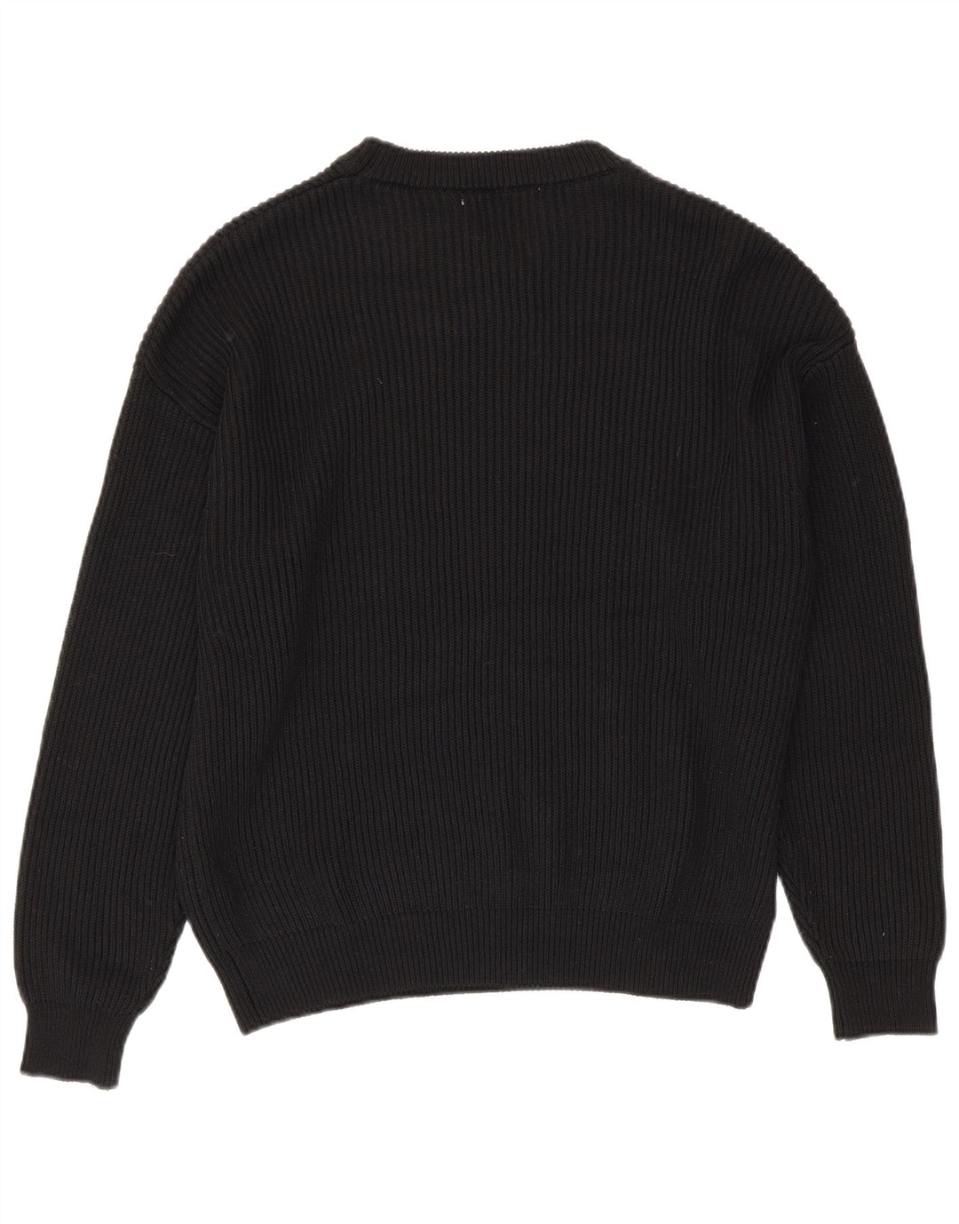 Zara Suéter masculino com gola redonda, poliéster preto médio