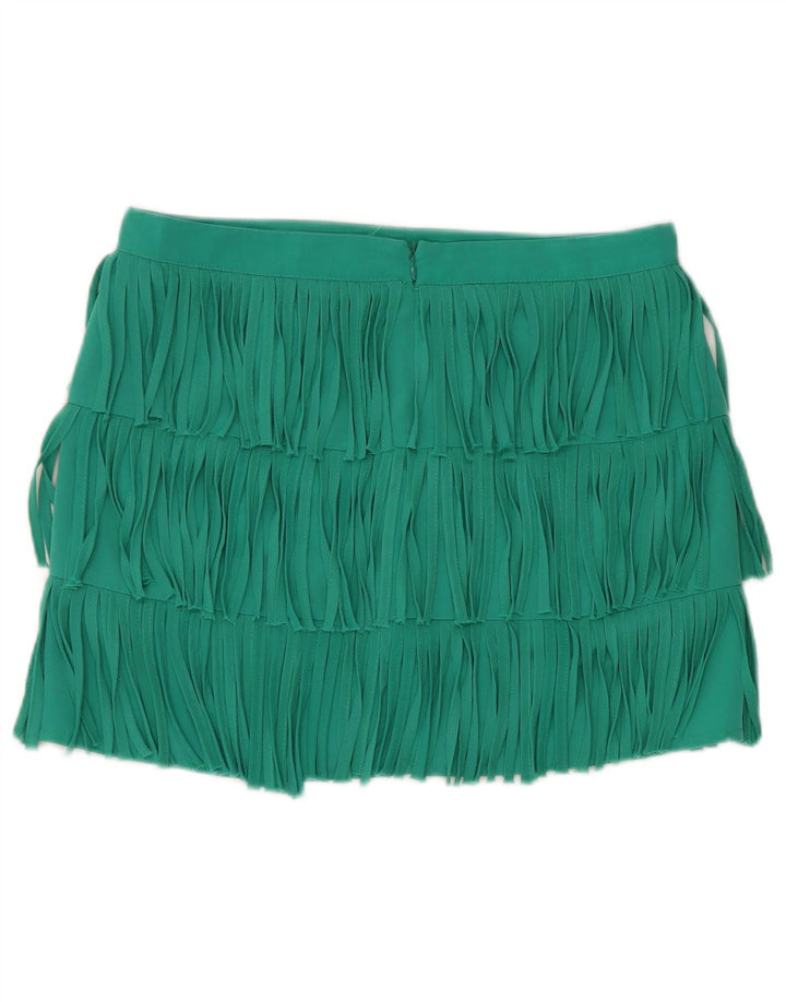 Mini saia feminina Zara médio W28 poliéster verde