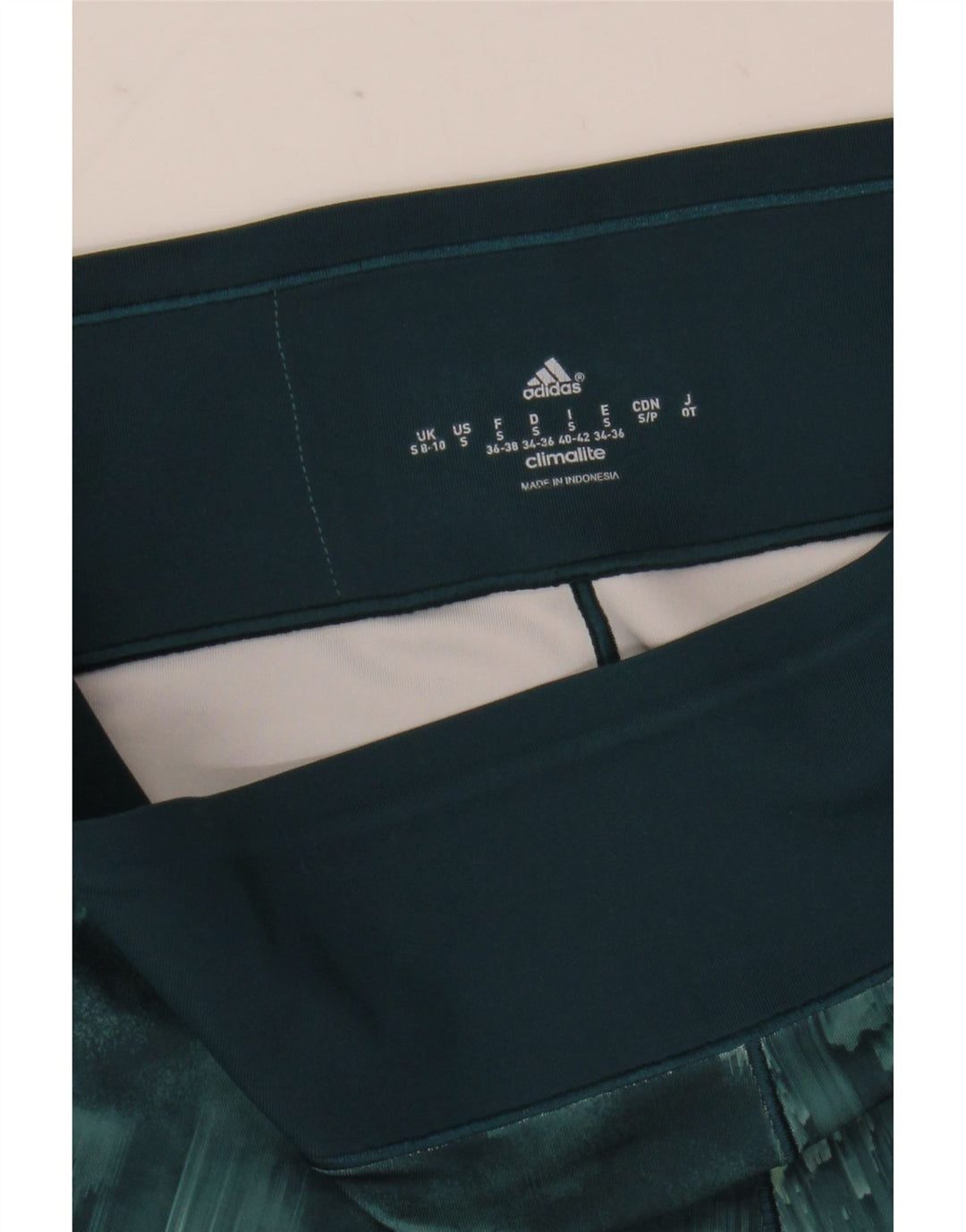 Adidas Womens Climalite Leggings UK 8/10 Small Green Tie Dye