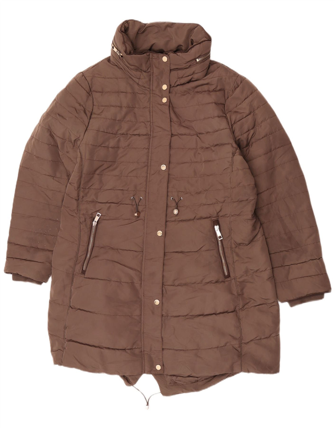 Jaqueta parka feminina com capuz Marks & Spencer Reino Unido 20 2XL poliéster cáqui