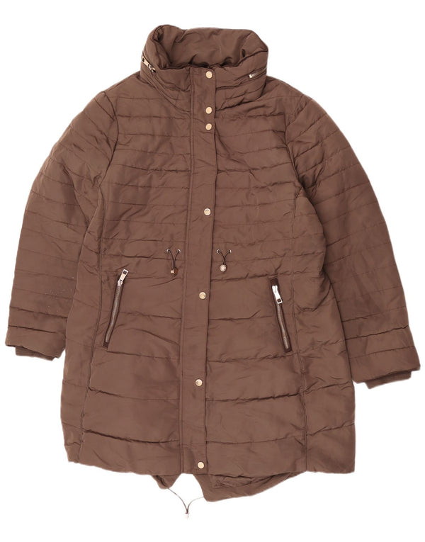 Jaqueta parka feminina com capuz Marks & Spencer Reino Unido 20 2XL poliéster cáqui