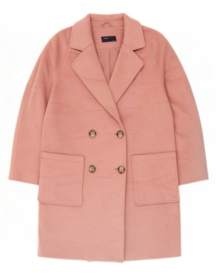 Casaco feminino oversized com peito duplo da Marks & Spencer Reino Unido 10 pequeno rosa
