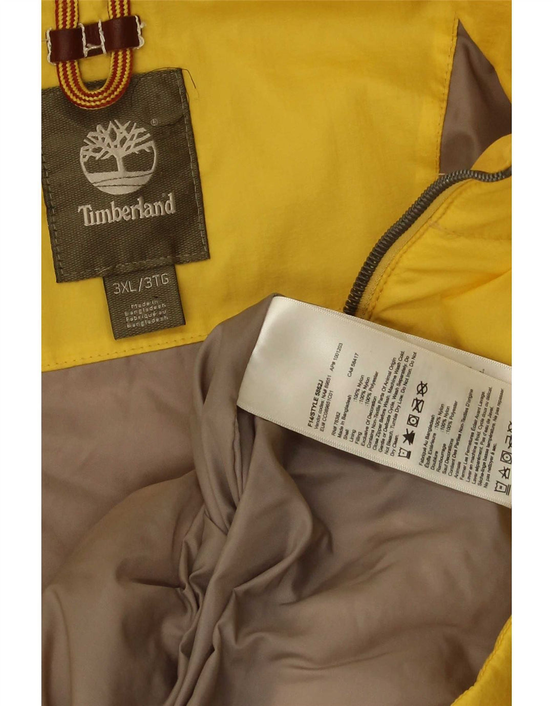 Jaqueta acolchoada masculina Timberland UK 46 3XL amarelo nylon