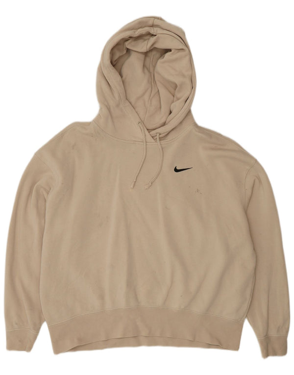 Nike Womens Oversized Hoodie Jumper UK 14 Médio Bege Algodão
