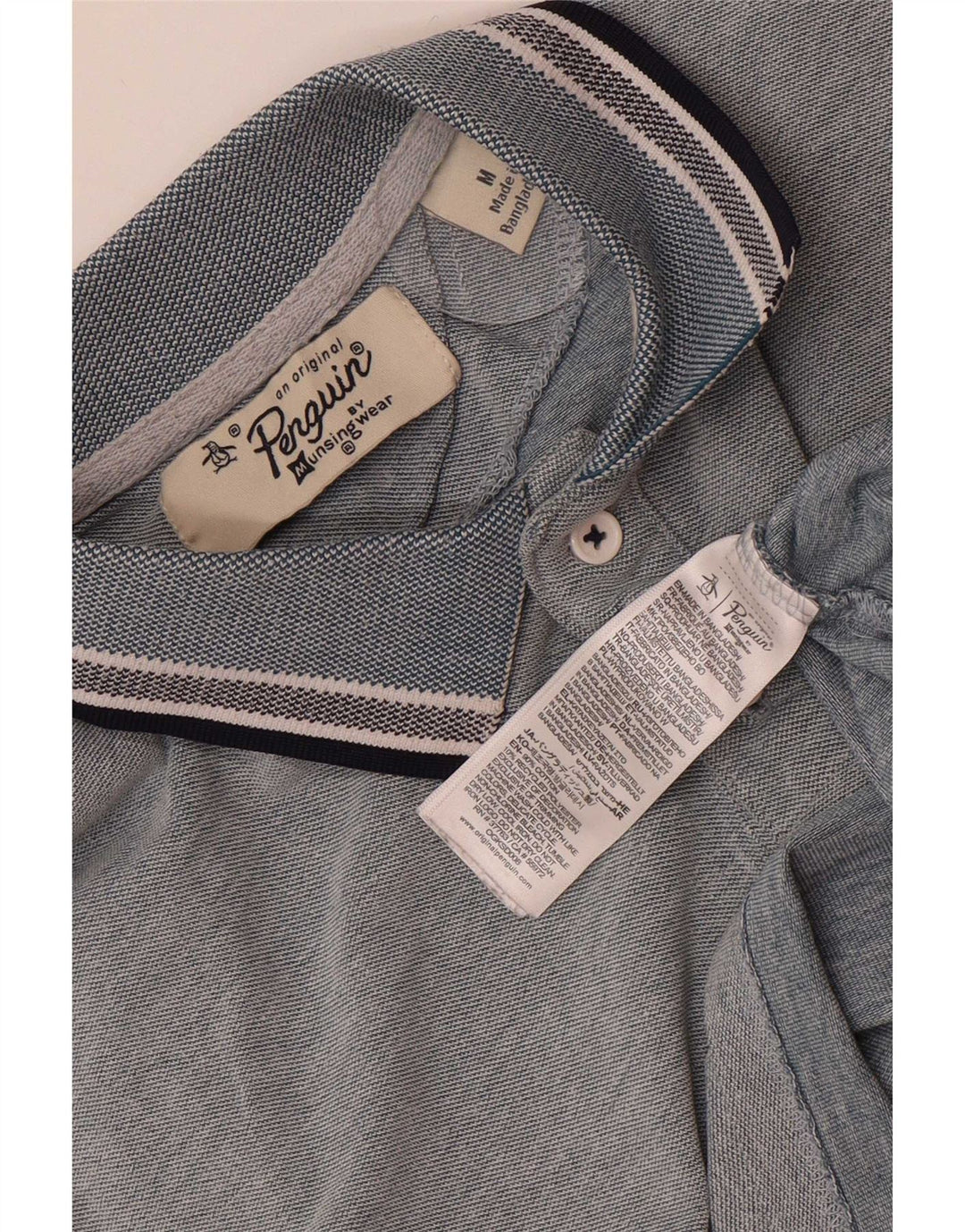 Camisa polo masculina Penguin Regular Fit algodão cinza médio