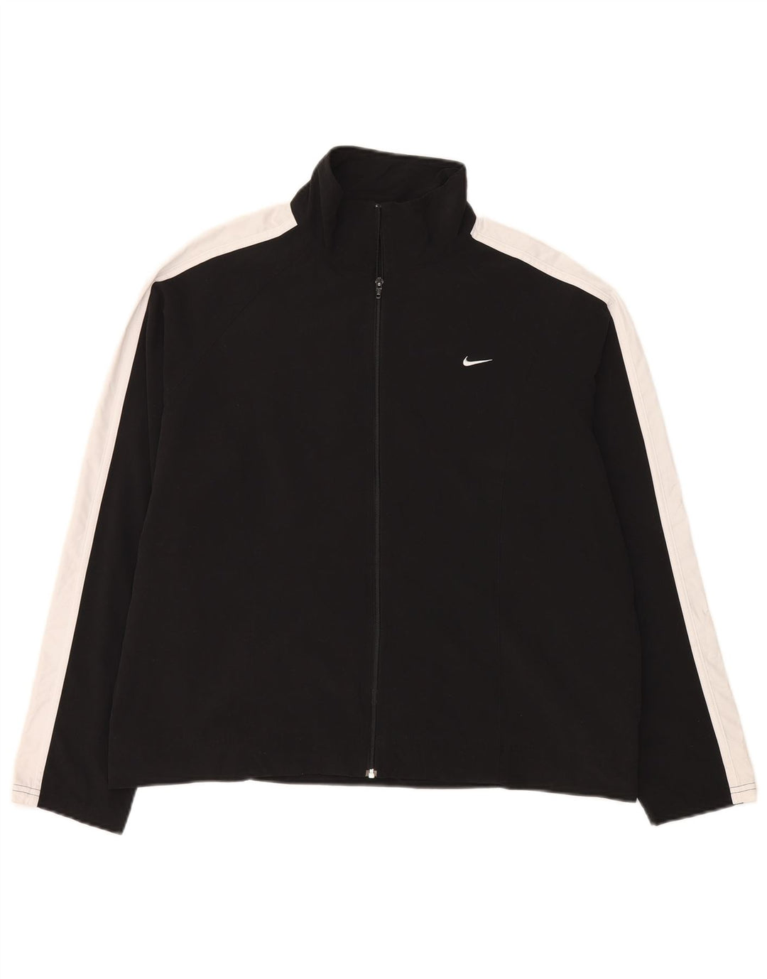 Jaqueta feminina de treino Nike US 12/14 grande preto colorblock poliéster