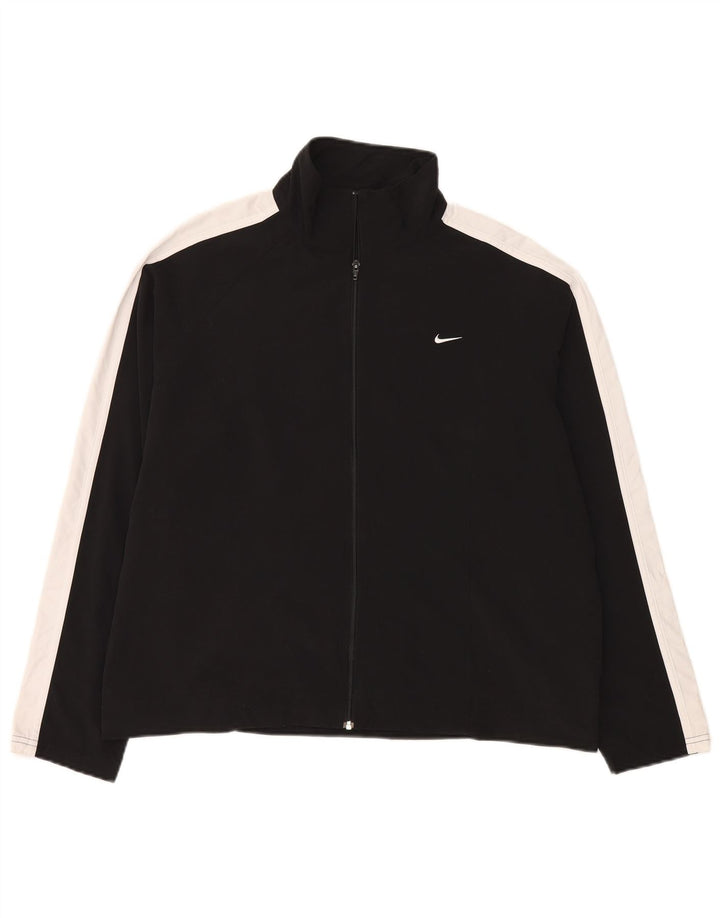 Jaqueta feminina de treino Nike US 12/14 grande preto colorblock poliéster