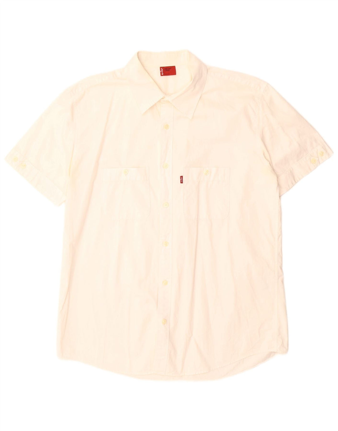 Camisa masculina de manga curta Levi's grande de algodão off white