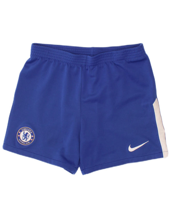 Shorts esportivos Nike Boys Chelsea FC 6-7 anos grande bloco colorido azul