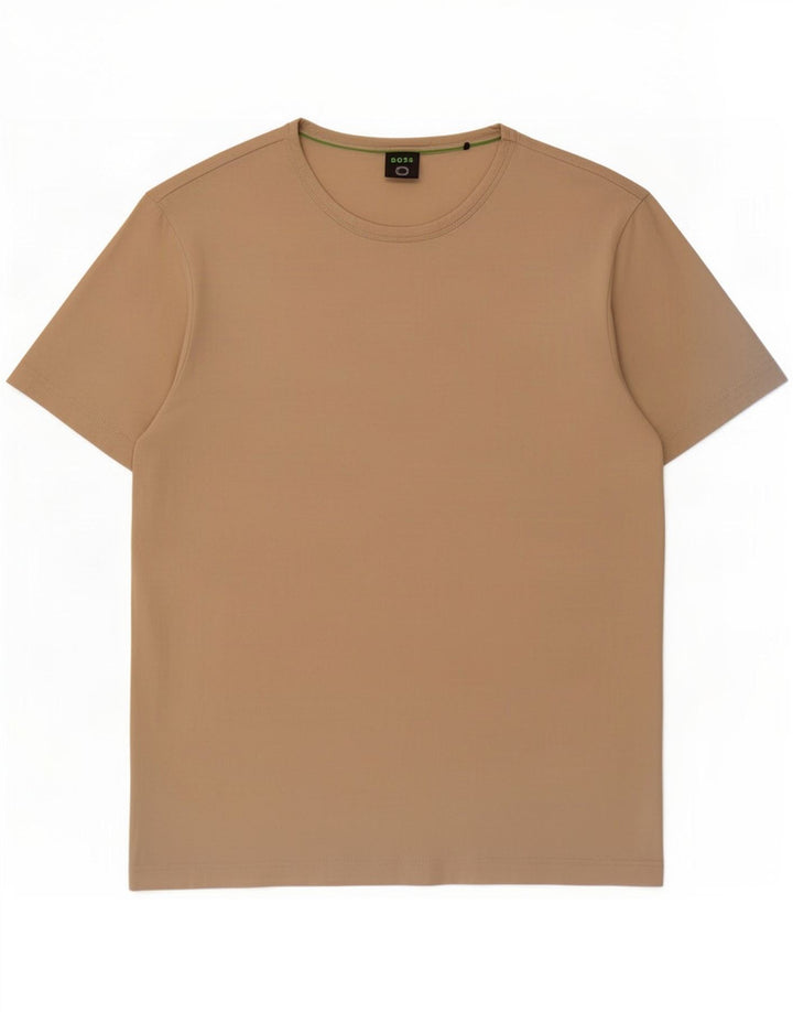 Camiseta masculina Hugo Boss Top médio algodão bege