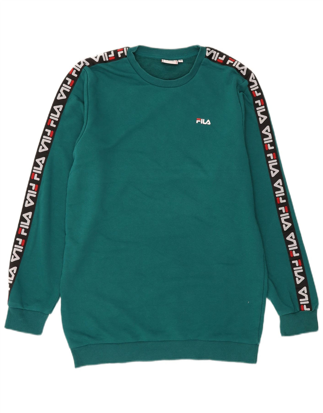 Fila moletom gráfico masculino jumper médio verde algodão colorblock