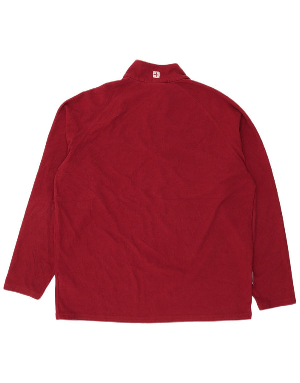 Mountain Warehouse Mens Zip Neck Fleece Jumper XL Borgonha Poliéster
