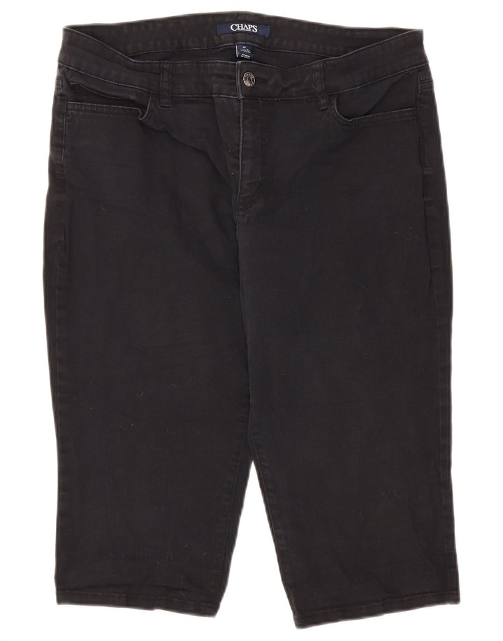 Bermuda feminina CHAPS US 12 grande W34 algodão preto
