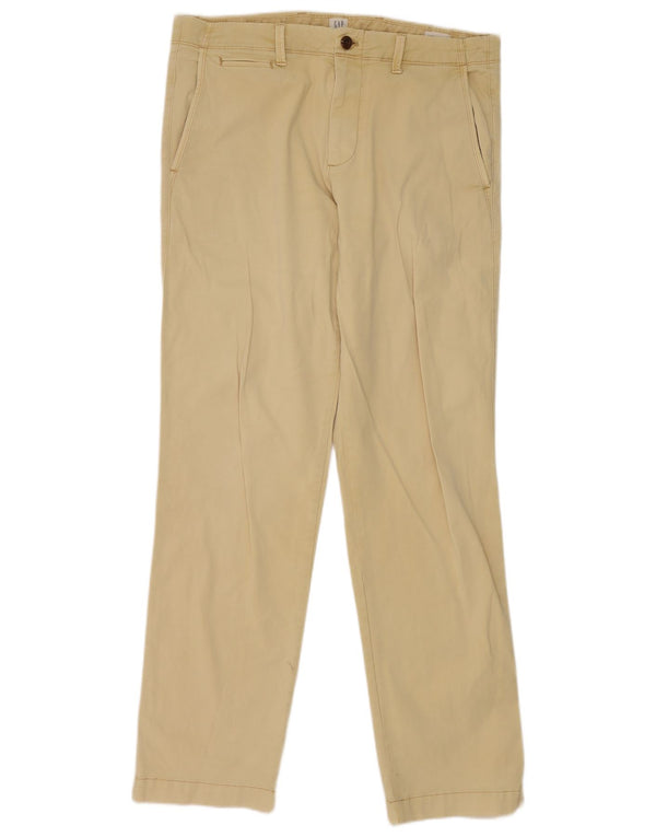 Calça Chino Reta Masculina Gap W34 L34 Algodão Amarelo