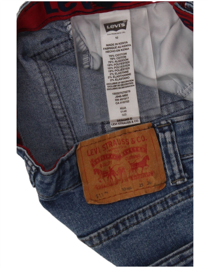 LEVI'S Boys 511 Slim Jeans 9-10 Anos W25 L26 Azul Algodão