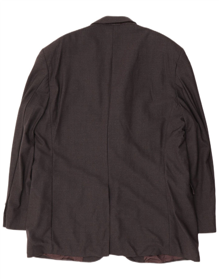 Jaqueta blazer masculina Brooks Brothers Longline 2 botões Reino Unido 46 3XL lã cinza